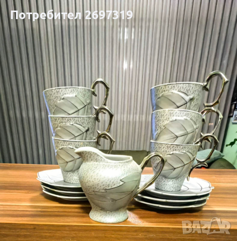  Много красив сив сервиз за кафе