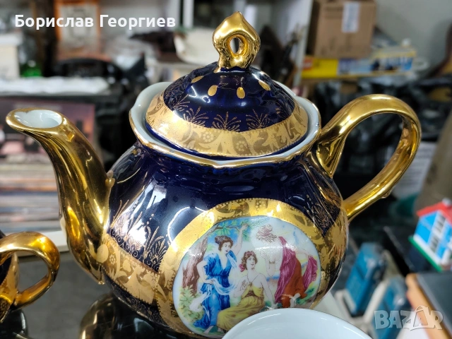 Порцеланов сервиз за кафе Thun karlovarsky original kobalt, снимка 2 - Сервизи - 53258983