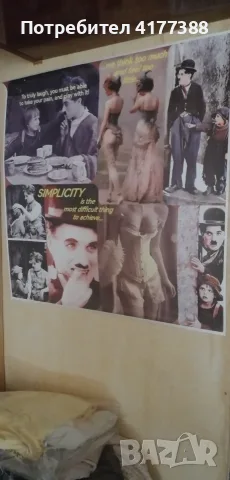 Charlie Chaplin wallpaper 60x60, снимка 2 - Картини - 56297663
