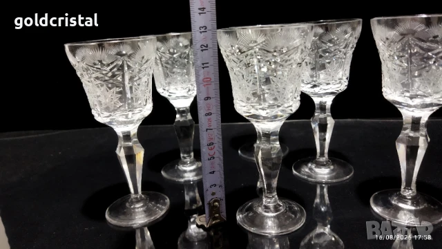 кристални чаши за ракия, снимка 4 - Антикварни и старинни предмети - 51411204