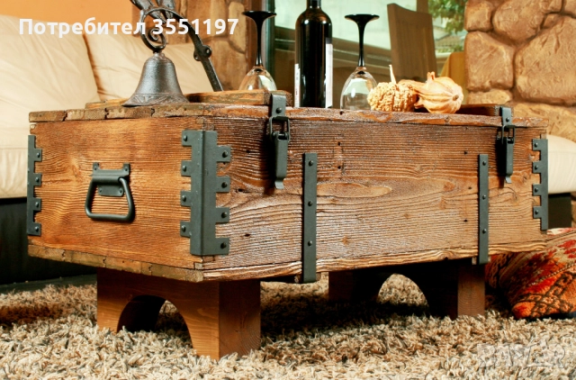 Холна маса от сандък с място за багаж, снимка 5 - Маси - 52308659