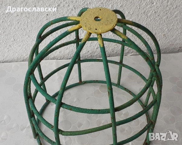 Разни абажури, стъклени и други: абажур от метал, стар, абажури, метал, стъкло, снимка 7 - Други - 42511729