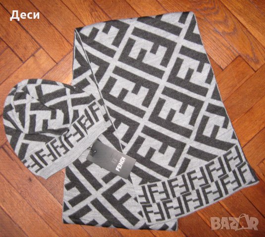 FENDI шал и шапка комплект, снимка 5 - Шалове - 35025217