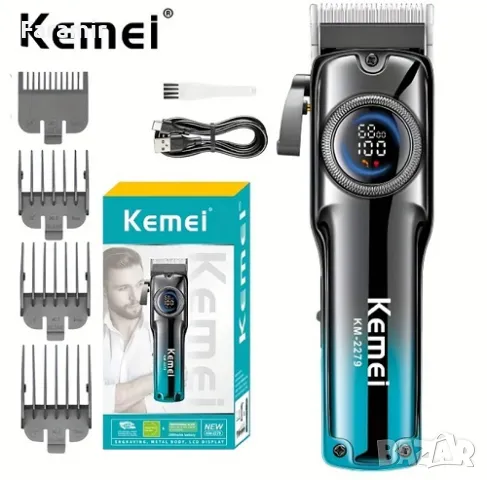 Професионална машинка за подстригване Kemei KM-2279, Черна