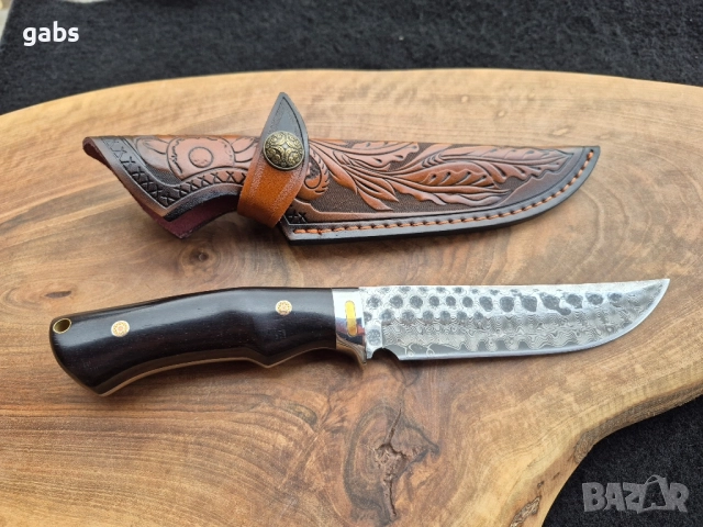 Ловен нож дамаска стомана,LN427, снимка 4 - Ножове - 52492194