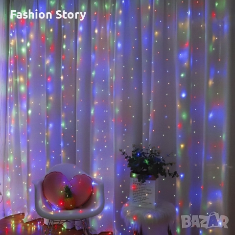 НАМАЛЕНИЕ! Коледна завеса с дистанционно, снимка 3 - Декорация за дома - 51538098