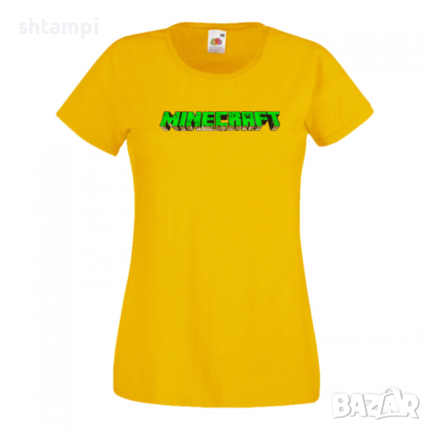Дамска тениска Minecraft Logo 1 майнкрафт Minecraft,Игра,Забавление,подарък,Изненада,Рожден Ден., снимка 12 - Тениски - 36520955