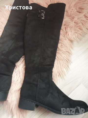 Чизми велур 39 номер за преходни сезони - 38,00лв., снимка 2 - Дамски ботуши - 42564819