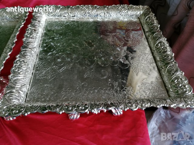 Комплект Големи БАРОКОВИ Подноси , Купи , Фруктиери, снимка 3 - Антикварни и старинни предмети - 29111233