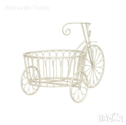 Декоративна поставка Mercado Trade, За саксия, Велосипед, Бял, снимка 3 - Саксии и кашпи - 31540027