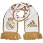 Оригинален Шал adidas Mens RMFC Real Madrid Scarf White/Dark Football Gold