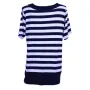 Нова дамска моряшка блуза с къс ръкав, широко райе , снимка 2