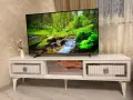 ТВ шкаф с електрическа камина с реалистичен пламък и LED ефект на пламък – без телевизор, снимка 2