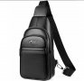 мъжка чанта кожена за през гърди 2 отделения с цип, снимка 5