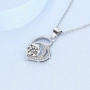 Сребърно колие Сърце с цирконий 925 с нестандартен дизайн, снимка 3