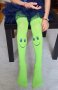 Едноцветен чорапогащник с принт усмивка, чорапогащник за балет, снимка 1 - Чорапи - 30181983