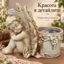 Декоративна саксия със спящ ангел и релефни крила, снимка 4