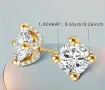 S925 Сребро / Сребърни обеци с камък Мойсанит 1ct ( карат ) - Диамант, снимка 5