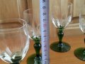 Френски стъклени чаши с зелено столче , снимка 4