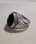 Сребърен пръстен с оникс, снимка 1 - Пръстени - 36457283