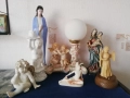 Стари статуетки, фигури с ангели-херувими, настолна лампа и мадони. , снимка 2