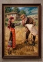 Картина КАНАВА Българска традиция – Гайдар целува момиче по ръката, снимка 2
