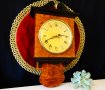 Немски стенен часовник,месинг,палисандър. , снимка 1 - Антикварни и старинни предмети - 39182891