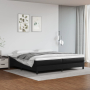 Боксспринг легло с матрак, черно, 200x200 см, изкуствена кожа, снимка 1 - Спални и легла - 44677102