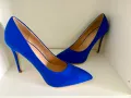 Елегантни сини токчета. Обувки в син цвят, снимка 4