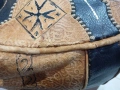 Автентичен марокански пуф табуретка ръчно изработен от естествена кожа , снимка 7