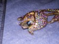 ПОЗЛАТЕНА ФЛОРАЛНА АР НУВО СТИЛ КРИСТАЛНА БРОНЗОВА БРОШКА ЦВЕТЕ / ЛИПСВА й ИГЛАТА! 37035, снимка 5