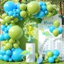 Нов Комплект за Декор с Балони Синьо-Зелени 100 броя Различни Размери Украса парти арка