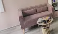 двуместен луксозен кадифен диван в цвят пепел от рози , снимка 1