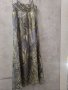 Бутикова Рокля от Естествена коприна, нова, сиво и златно, размер L, снимка 4