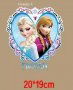 Елза и Анна в сърце Замръзналото Кралство frozen щампа термо апликация картинка за дреха блуза чанта, снимка 2