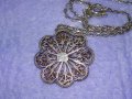 СТАРИНЕН ФИЛИГРАНЕН СРЕБЪРЕН РЕТРО МЕДАЛЬОН РЪЧНА РАБОТА със СРЕБЪРНА СРЕБРО 925 ФИНА ВЕРИЖКА 40015, снимка 11