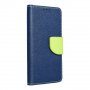 Калъф за Huawei Nova 5T тефтер тип книга син със зелена катарамка