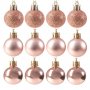 Топки за елха, 12 броя, златисто розово, пластмаса, Коледна декорация, Новогодишна декорация, снимка 2