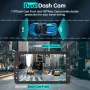 Dash Cam отпред и отзад, 2K, WiFi/БЕЗПЛАТНО ПРИЛОЖЕНИЕ, отпред 170°+140° отзад, снимка 5