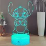 Стич 3D нощна лампа, аниме Stitch, USB,с дистанционно управление,16 цвята, 2 бр. 3Д представки, снимка 1