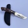 Бутиков двустранно гравиран ловен нож  88х192, снимка 1 - Ножове - 37298933