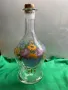 Стъклена бутилка, гарафа, ръчно изрисувана, винтидж, снимка 1
