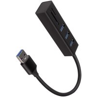 USB Хъб USB3.2 Axagon HMA-CR3A 3 USB + Четец на карти SD/MicroSD, Черен, Разклонител, снимка 1 - Кабели и адаптери - 31897331