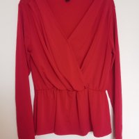 Червена блузка Amisu, снимка 2 - Блузи с дълъг ръкав и пуловери - 34426131