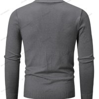 Мъжки ежедневен едноцветен пуловер с половин цип и стояща яка, 10цвята - 023, снимка 12 - Пуловери - 42784816