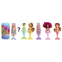 BARBIE COLOR REVEAL RAINBOW MERMAIDS Кукла Barbie® Chelsea™ русалка с магическа трансформация HCC75, снимка 2 - Кукли - 38093342
