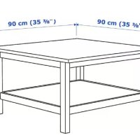 Холна маса 90Х90, HEMNES, Икеа, снимка 2 - Маси - 40379874