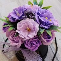💜Ново💜Страхотен лилав разкош от сапунени цветя, снимка 2 - Подаръци за жени - 42846129