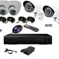 3MP AHD комплект - 720P AHD 4ch DVR + 4 AHD камери Sony CCD 3MP 720p + кабели, снимка 1 - Комплекти за видеонаблюдение - 30633268