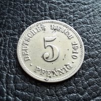 Стара монета  5 пфенига 1910 г. буква  F  - Германия- топ цена !, снимка 9 - Нумизматика и бонистика - 39779527